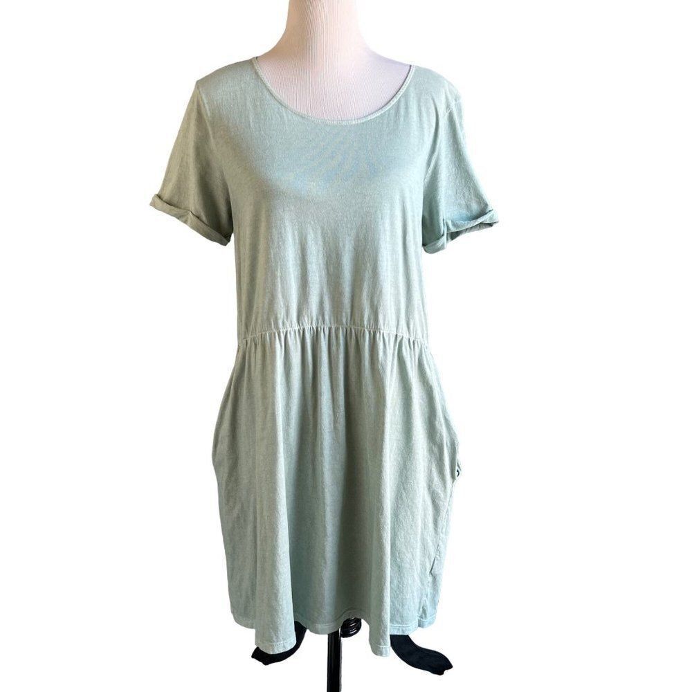 Peruvian Connection Seafoam Green Short Sleeved Dress Size L